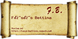 Füsüs Bettina névjegykártya